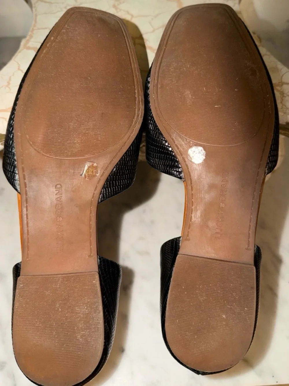 Lucky Brand Women's Black Textured D'Orsay Flats